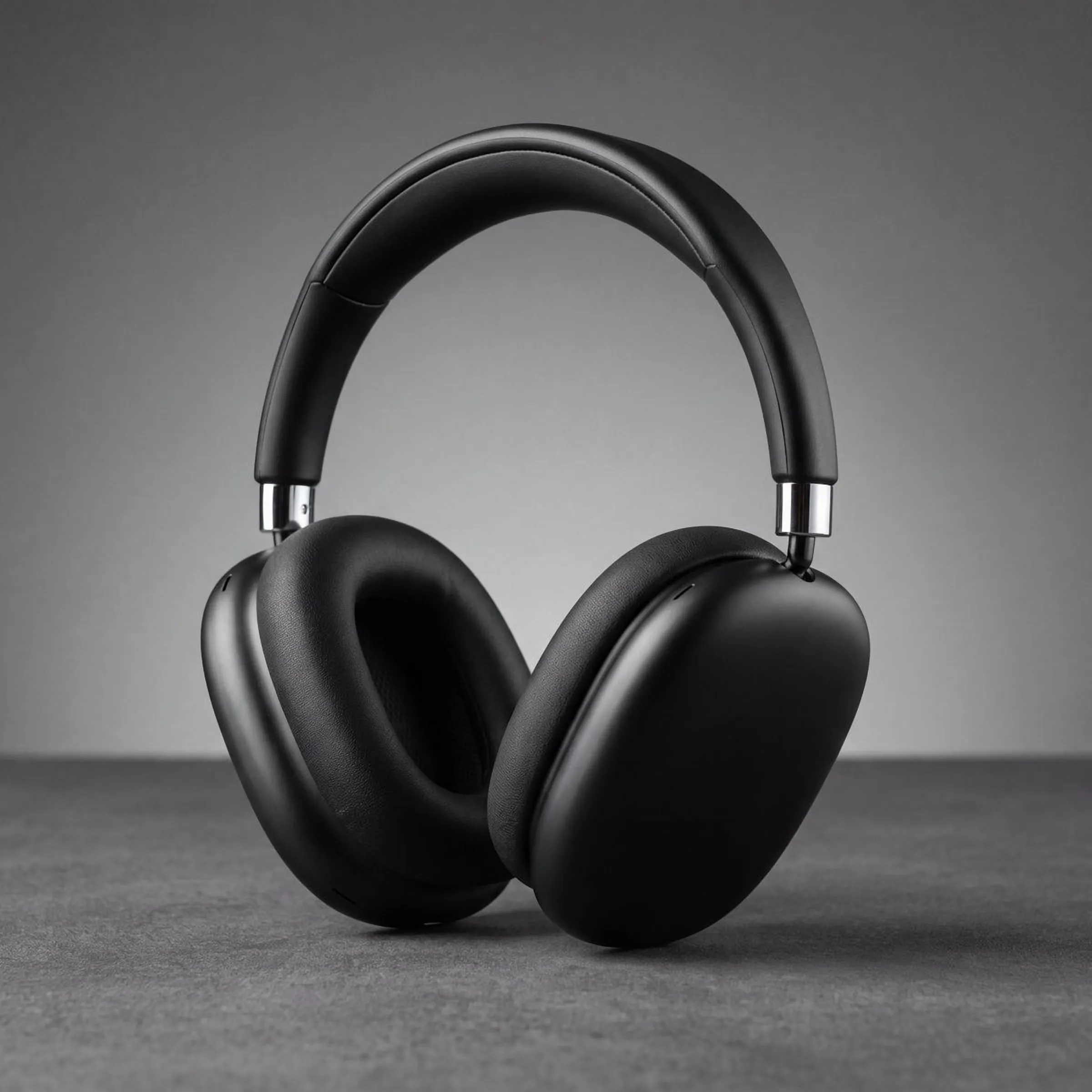 The same headphones lit against a dark studio backdrop